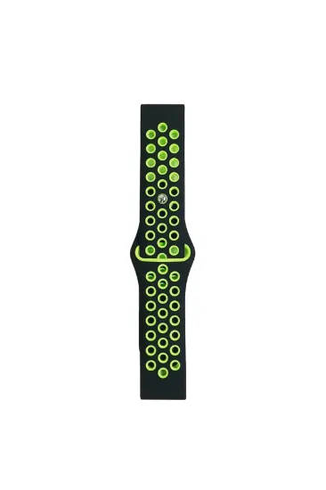 Newface Watch 20mm Spor Delikli Kordon - Siyah-Yeşil resmi