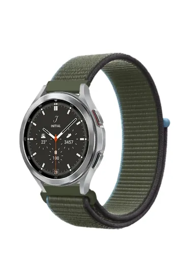 Newface Watch 22mm Hasırlı Cırtcırtlı Kordon - Yeşil resmi