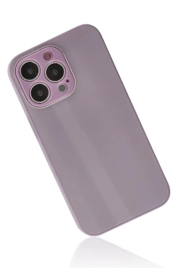 Newface iPhone 13 Pro Kılıf Glass Kapak - Mor resmi