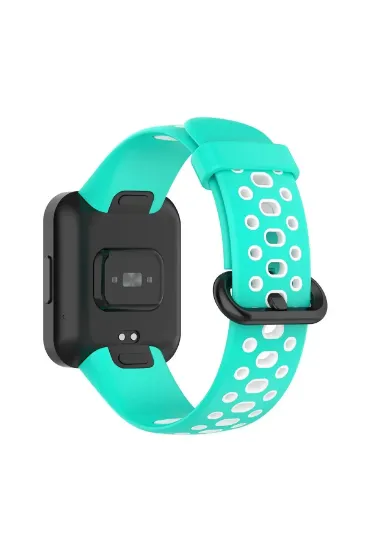 Newface Xiaomi Redmi Watch 2 Spor Delikli Kordon - Turkuaz-Beyaz resmi