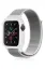 Newface Apple Watch 38mm Hasırlı Cırtcırtlı Kasalı Kordon - Beyaz resmi