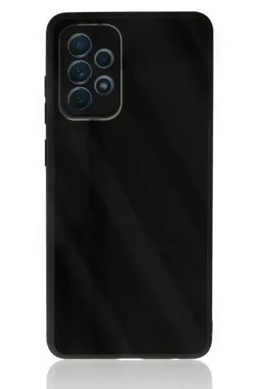 Newface Samsung Galaxy A72 Kılıf Glass Kapak - Siyah resmi