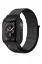 Newface Apple Watch 38mm Hasırlı Cırtcırtlı Kasalı Kordon - Benekli Siyah resmi