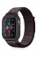 Newface Apple Watch 38mm Hasırlı Cırtcırtlı Kasalı Kordon - Siyah-Mavi resmi