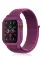 Newface Apple Watch 42mm Hasırlı Cırtcırtlı Kasalı Kordon - Fuşya resmi