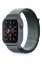 Newface Apple Watch 42mm Hasırlı Cırtcırtlı Kasalı Kordon - Gri-Turkuaz resmi
