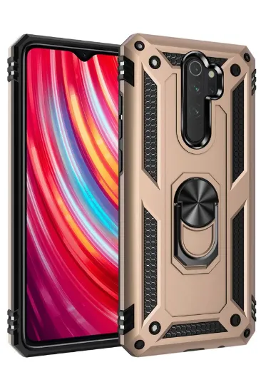Newface Xiaomi Redmi Note 8 Pro Kılıf Sofya Yüzüklü Silikon Kapak - Gold resmi