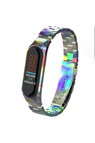 Newface Xiaomi Mi Band 4 Metal Baklalı Kordon - Rainbow resmi