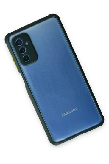 Newface Samsung Galaxy M52 5G Kılıf Miami Şeffaf Silikon - Koyu Yeşil resmi