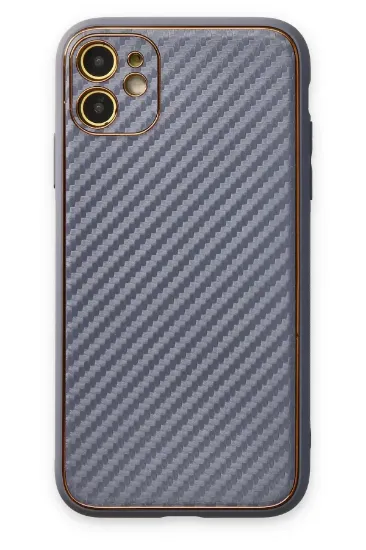 Newface iPhone 12 Kılıf Coco Karbon Silikon - Gri resmi