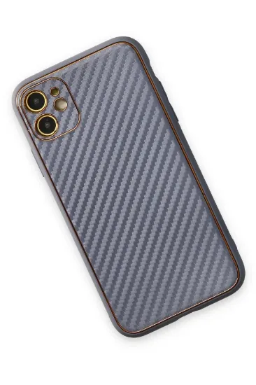 Newface iPhone 12 Kılıf Coco Karbon Silikon - Gri resmi