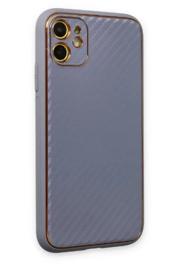 Newface iPhone 12 Kılıf Coco Karbon Silikon - Gri resmi