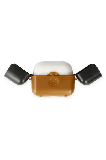 Newface Airpods 3 (3.nesil) Basmalı Kılıf - Kahverengi-Siyah resmi