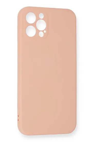 Newface iPhone 12 Pro Max Kılıf Nano içi Kadife Silikon - Pudra resmi