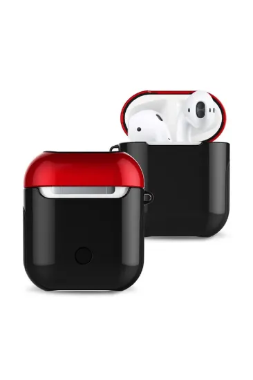Newface Airpods 2 (2.nesil) 3in1 Kılıf - Siyah-Kırmızı resmi