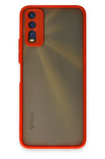Newface Vivo Y11S Kılıf Montreal Silikon Kapak - Kırmızı resmi