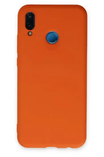 Newface Huawei P20 Lite Kılıf Nano içi Kadife Silikon - Turuncu resmi