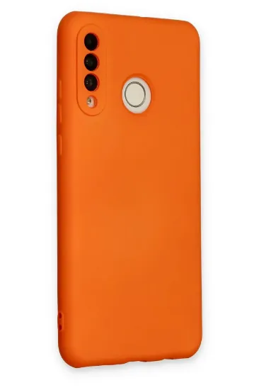 Newface Huawei P30 Lite Kılıf Nano içi Kadife Silikon - Turuncu resmi