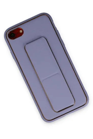 Newface iPhone 7 Kılıf Coco Deri Standlı Kapak - Lila resmi