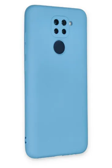 Newface Xiaomi Redmi Note 9 Kılıf Nano içi Kadife Silikon - Mavi resmi