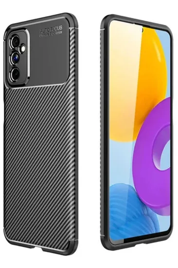 Newface Samsung Galaxy M52 5G Kılıf Auto Focus Karbon Kapak - Siyah resmi