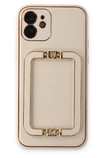 Newface iPhone 12 Kılıf Coco Elit Kapak - Gold resmi