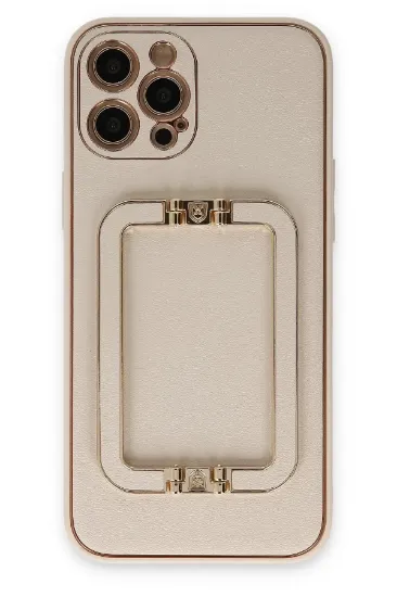 Newface iPhone 12 Pro Kılıf Coco Elit Kapak - Gold resmi