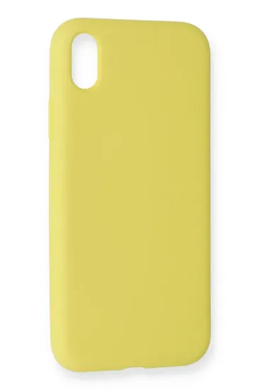 Newface iPhone XR Kılıf Nano içi Kadife Silikon - Sarı resmi