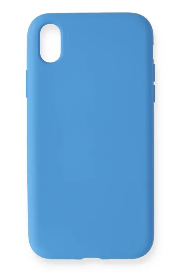 Newface iPhone XR Kılıf Nano içi Kadife Silikon - Mavi resmi