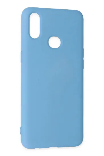Newface Samsung Galaxy A10S Kılıf Nano içi Kadife Silikon - Mavi resmi