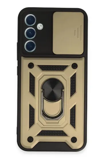 Newface Samsung Galaxy A34 5G Kılıf Pars Lens Yüzüklü Silikon - Gold resmi