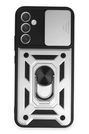 Newface Samsung Galaxy A34 5G Kılıf Pars Lens Yüzüklü Silikon - Gümüş resmi