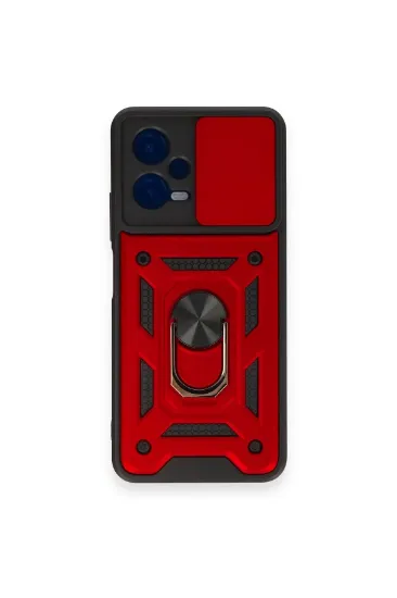 Newface Xiaomi Redmi Note 12 4G Kılıf Pars Lens Yüzüklü Silikon - Kırmızı resmi