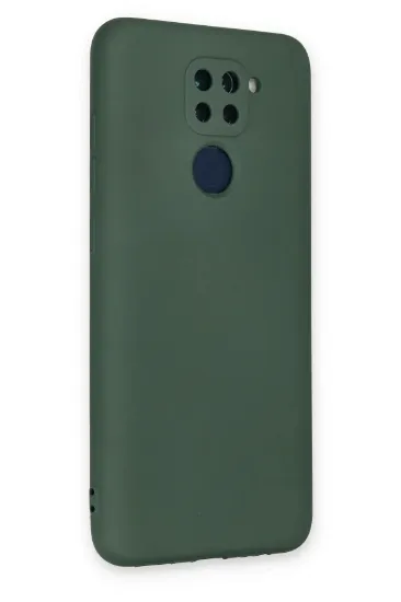 Newface Xiaomi Redmi Note 9 Kılıf Nano içi Kadife Silikon - Koyu Yeşil resmi