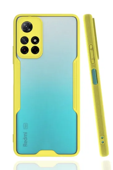 Newface Xiaomi Redmi Note 11T Kılıf Platin Silikon - Sarı resmi