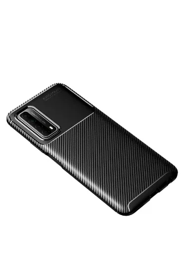 Newface Huawei P Smart 2021 Kılıf Auto Focus Karbon Kapak - Siyah resmi