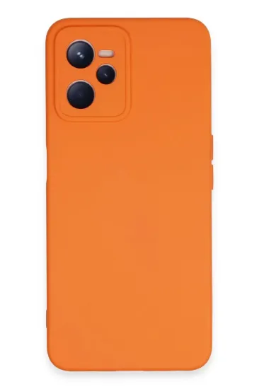 Newface Realme C35 Kılıf Nano içi Kadife Silikon - Turuncu resmi