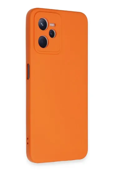 Newface Realme C35 Kılıf Nano içi Kadife Silikon - Turuncu resmi