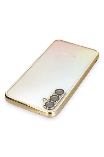 Newface Samsung Galaxy A34 5G Kılıf Razer Lensli Silikon - Gold resmi
