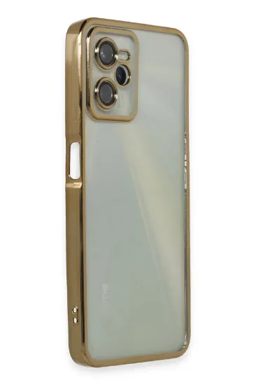 Newface Realme C35 Kılıf Razer Lensli Silikon - Gold resmi