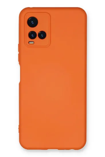 Newface Vivo Y21S Kılıf Nano içi Kadife Silikon - Turuncu resmi