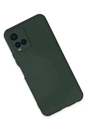 Newface Vivo Y21S Kılıf Nano içi Kadife Silikon - Koyu Yeşil resmi