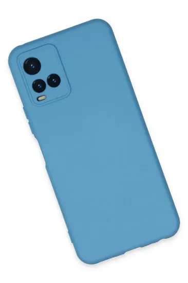Newface Vivo Y21S Kılıf Nano içi Kadife Silikon - Mavi resmi