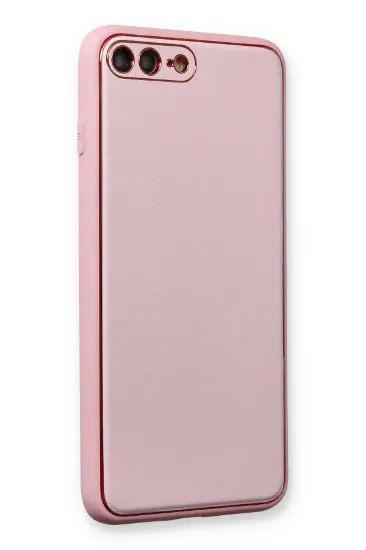 Newface iPhone 7 Plus Kılıf Coco Deri Silikon Kapak - Pudra resmi