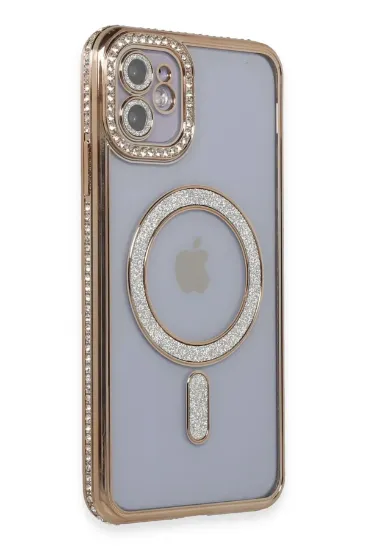Newface iPhone 11 Kılıf Joke Simli Magneticsafe Kılıf - Gold resmi