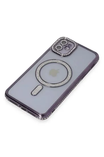 Newface iPhone 11 Kılıf Joke Simli Magneticsafe Kılıf - Derin Mor resmi