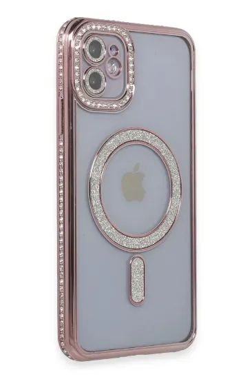 Newface iPhone 11 Kılıf Joke Simli Magneticsafe Kılıf - Pembe resmi