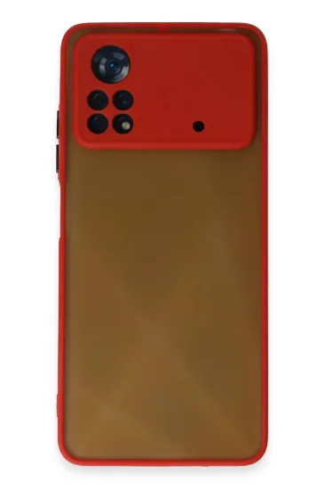 Newface Xiaomi Poco X4 Pro 5G Kılıf Montreal Silikon Kapak - Kırmızı resmi