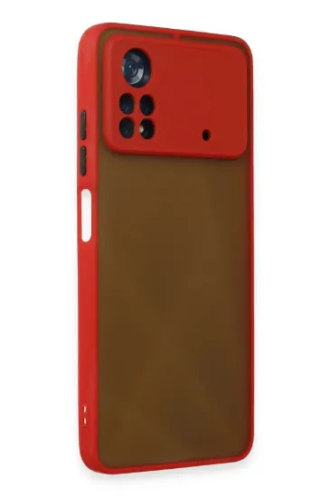 Newface Xiaomi Poco X4 Pro 5G Kılıf Montreal Silikon Kapak - Kırmızı resmi