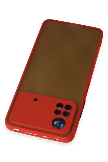 Newface Xiaomi Poco X4 Pro 5G Kılıf Montreal Silikon Kapak - Kırmızı resmi